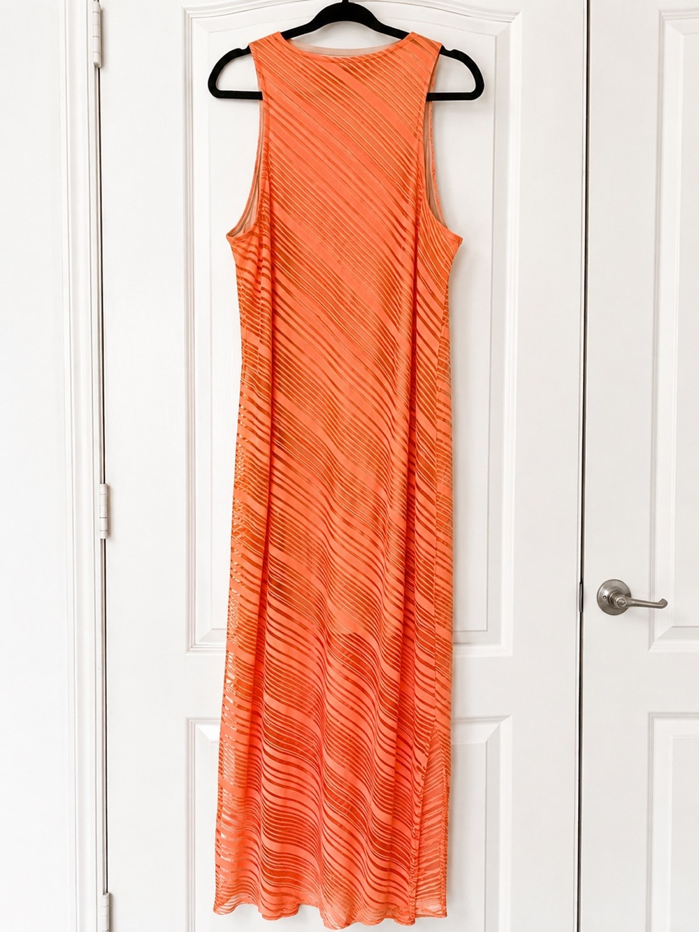Orange Wavy-Stripe Pleated Maxi Dress | APT. 9 | XL - Picture 2 of 4